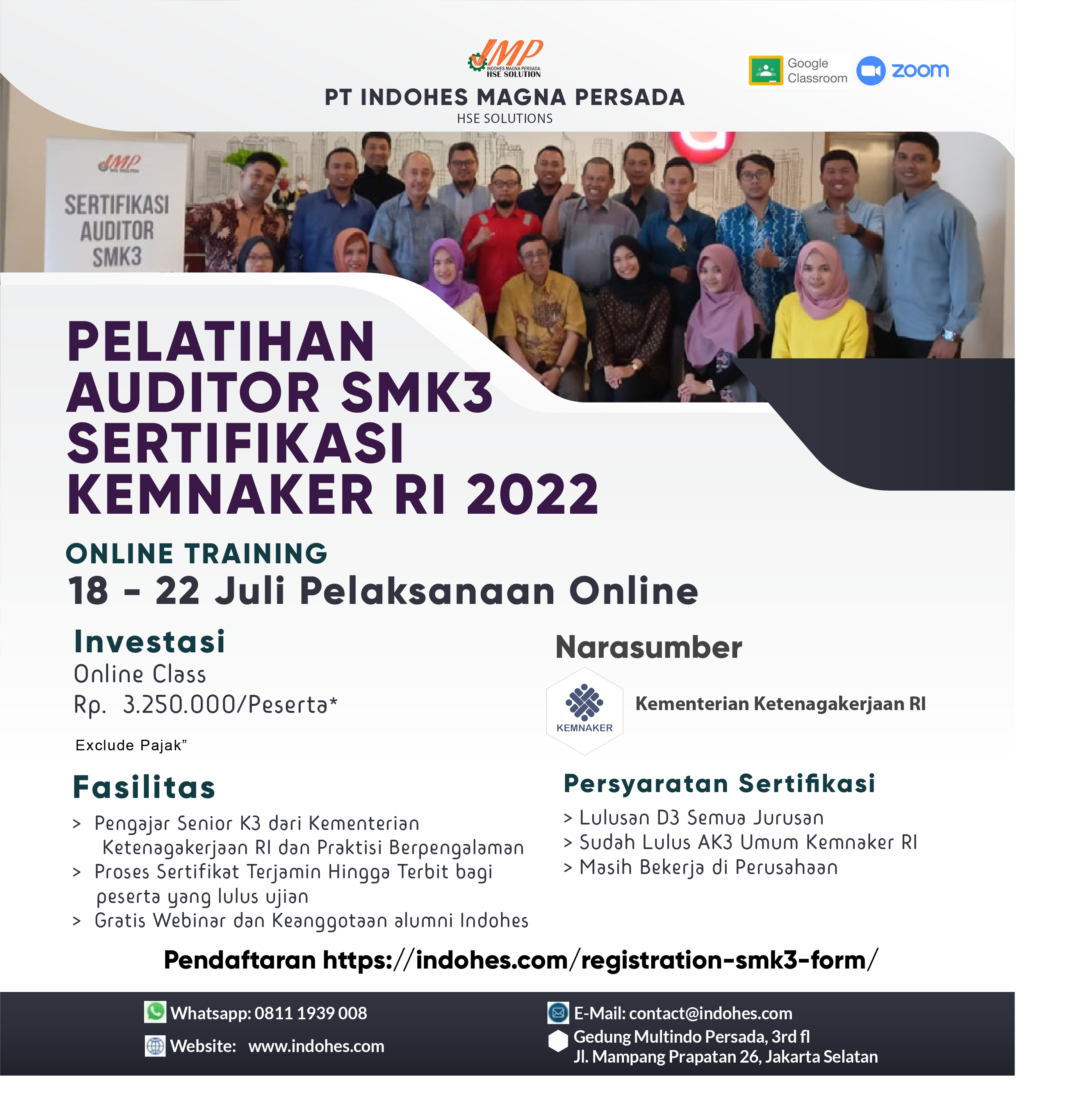 Auditor SMK3 Kemnaker RI 18 - 22 Juli