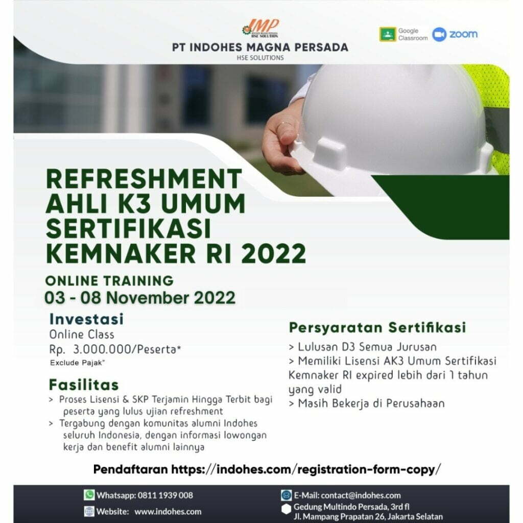refreshment ahli k3 umum november 2022