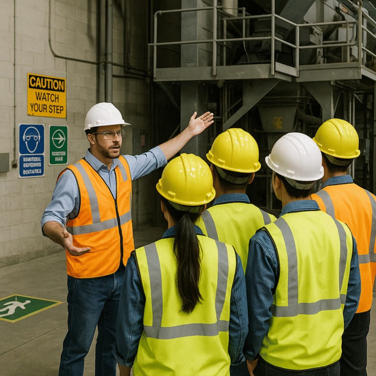 Dibantu oleh AI - Site tour membantu peserta safety induction mengenal potensi bahaya dan prosedur keselamatan di lingkungan kerja