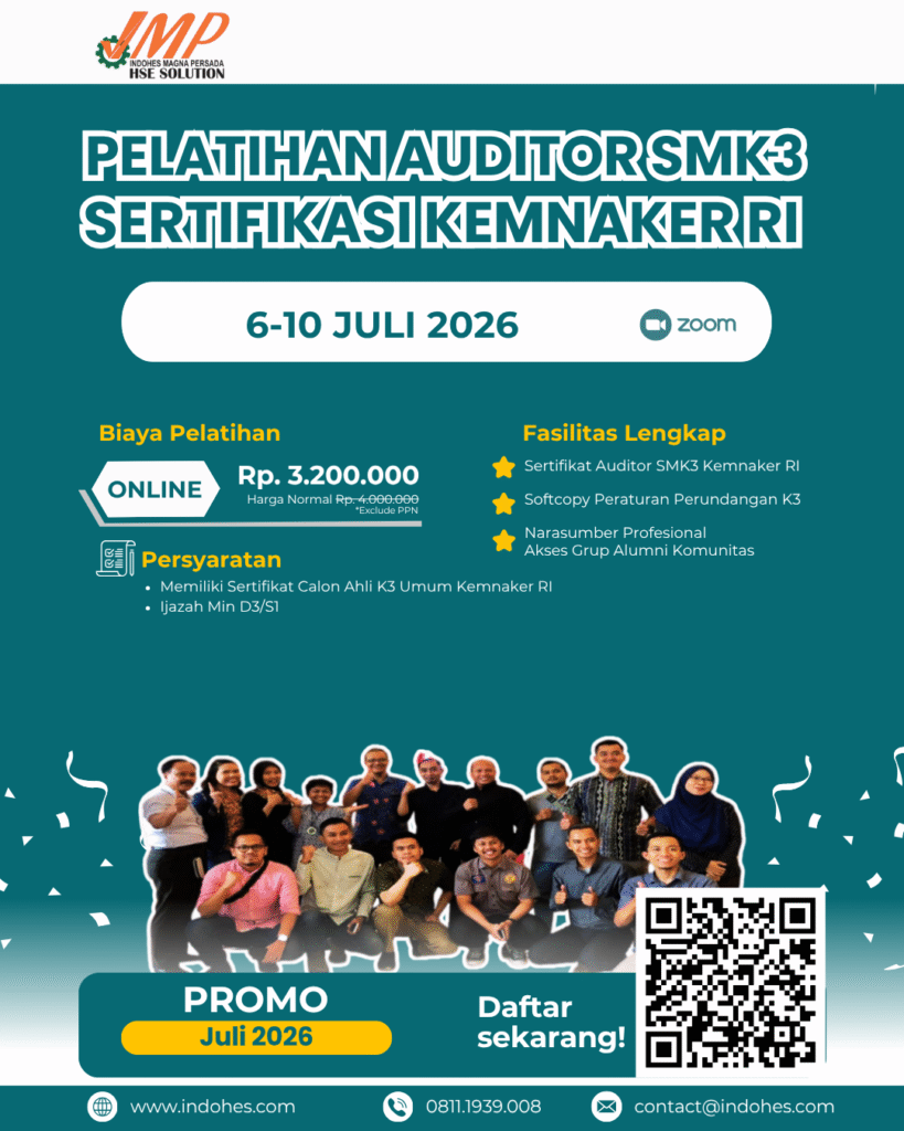 Auditor SMK3 Sertifikasi Kemnaker RI 6 - 10 Juli 2026