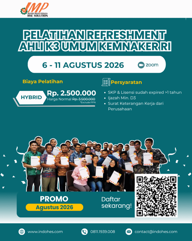 Pelatihan Refreshment Ahli K3 Umum Kemnaker RI Agustus 2026