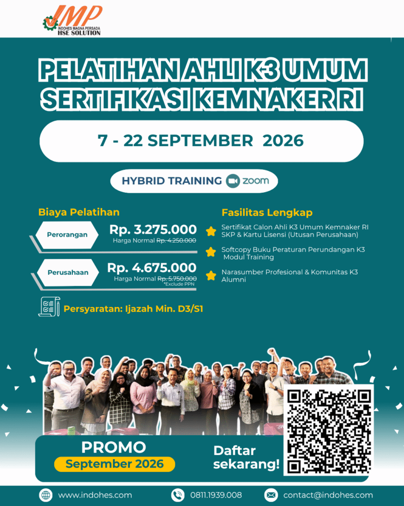 Pelatihan Ahli K3 Umum Kemnaker RI September Hybrid