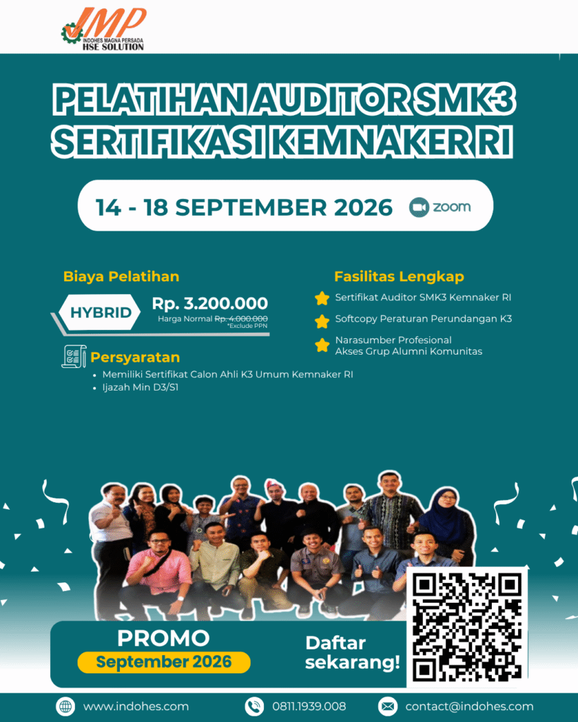 Auditor SMK3 Sertifikasi Kemnaker RI September 2026 Hybrid
